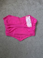 SHEIN Brand New Pink Chiffon Bustier Top Zip Back Corset Crop Bralette Size Smal