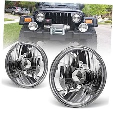 7" Round Conversion Head Lights Fornt Lamps for Multi-vehicle Models, Pickups