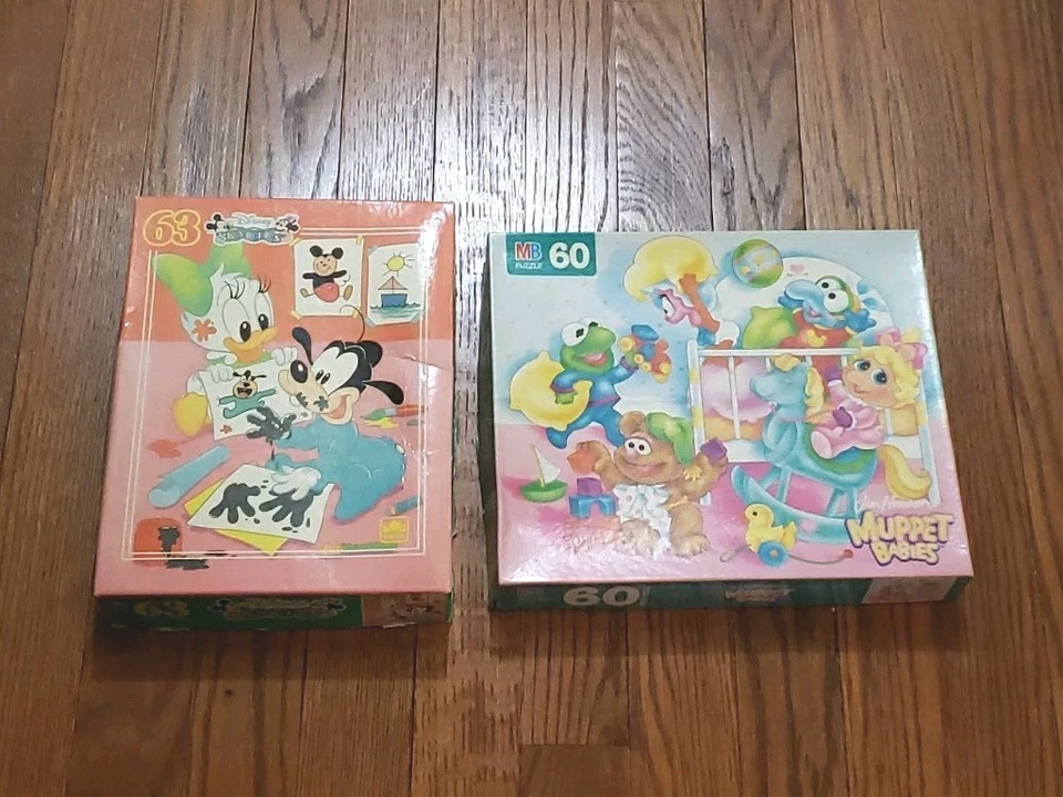 Vintage 80’s Children’s Jigsaw Puzzle Lot 2 Muppet Babies Disney Babies  - Image 2 of 4