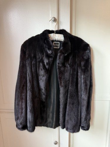 Vintage Saga Mink Genuine Black Mink Fur Jacket – 1983 May Co. Los Angeles