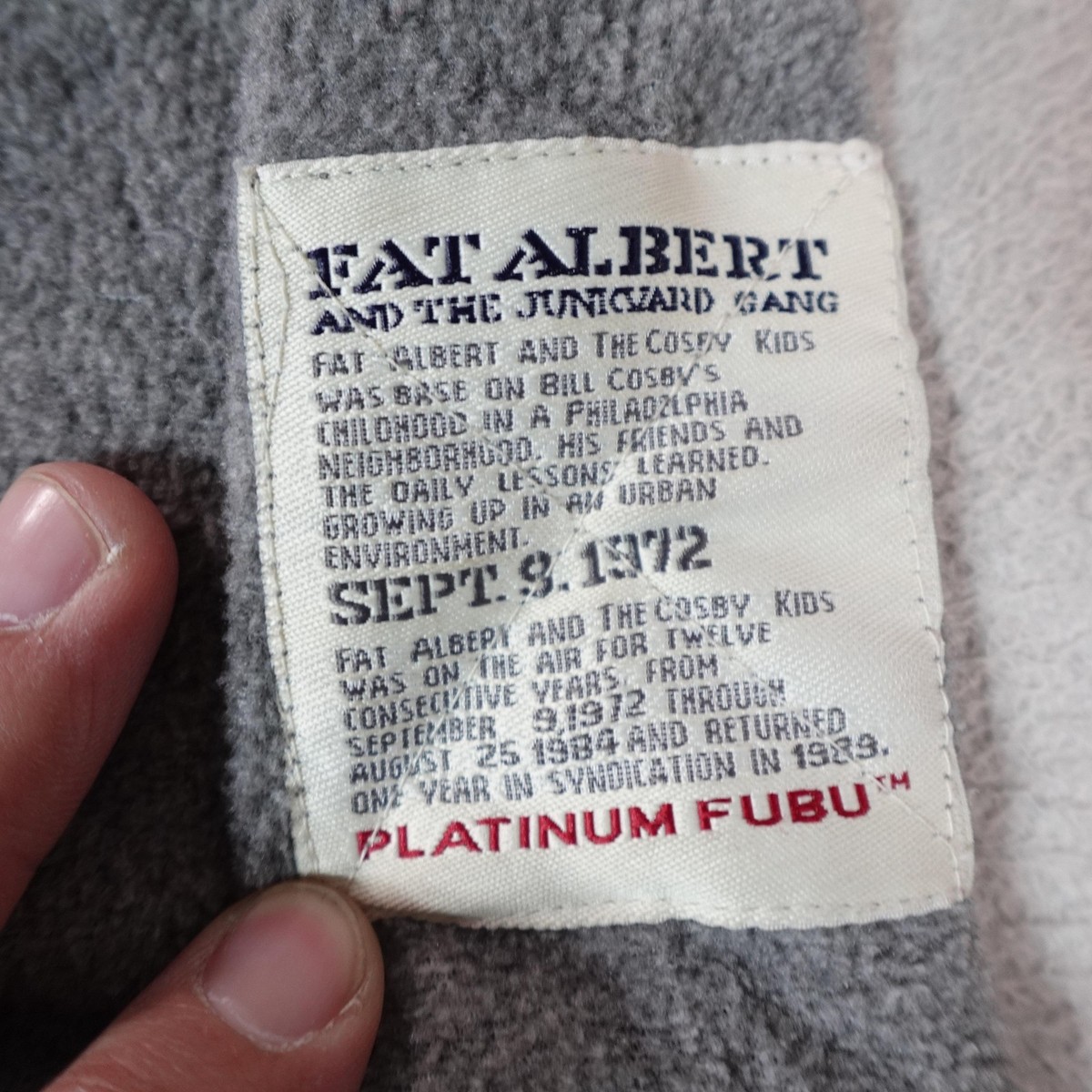 Dプライス Vintage Fat Albert Hoodie Sweatshirt Mens XL Gray Platinum FUBU