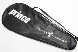 PRINCE "TRIPLE THREAT" SINGLE ZIPPERED TENNIS RACQUET COVER WITH STRAP
