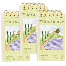 3-Packs Watercolor Paper Pad 3.5x5.5 Inch  30 Sheets 140lb/300g,Spiral-Bound,