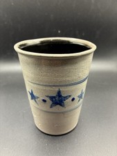 Rowe Pottery Works Salt Glazed Star Crock Cup Tumbler Cottage Farm Rustic RARE