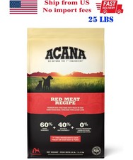 ACANA Grain Free Dry Dog Food, Red Meat Recipe, 25 lb Bag