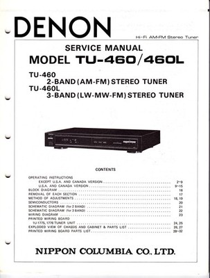 Original Denon TU-460/460L Service Manual with Fold-out Schematics and Diagrams
