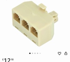 RJ11 6P4C Telephone/phone Line 1 Male To Female Modular T Adapter