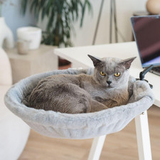 Cat Desk Bed - Stable and Sturdy, Rotating Cat Hammock, Desk Perch with 2 Washab