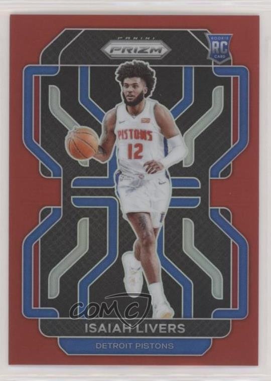 2021-22 Panini Prizm Red Prizm 8/299 Isaiah Livers #296 Rookie RC v9t