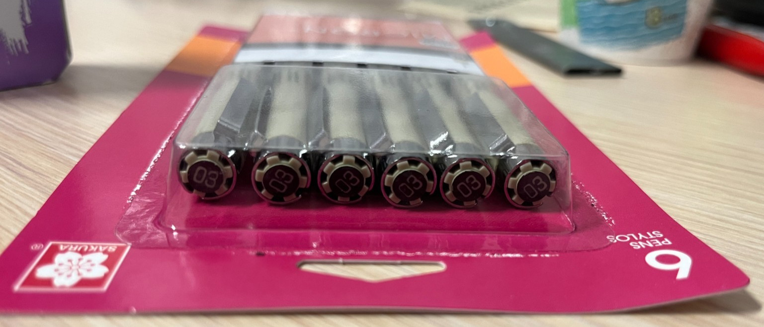 Sakura Pigma Micron Pens - Set of 6, Black, 03
