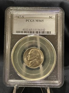 1947 S Jefferson Nickel, PCGS MS65