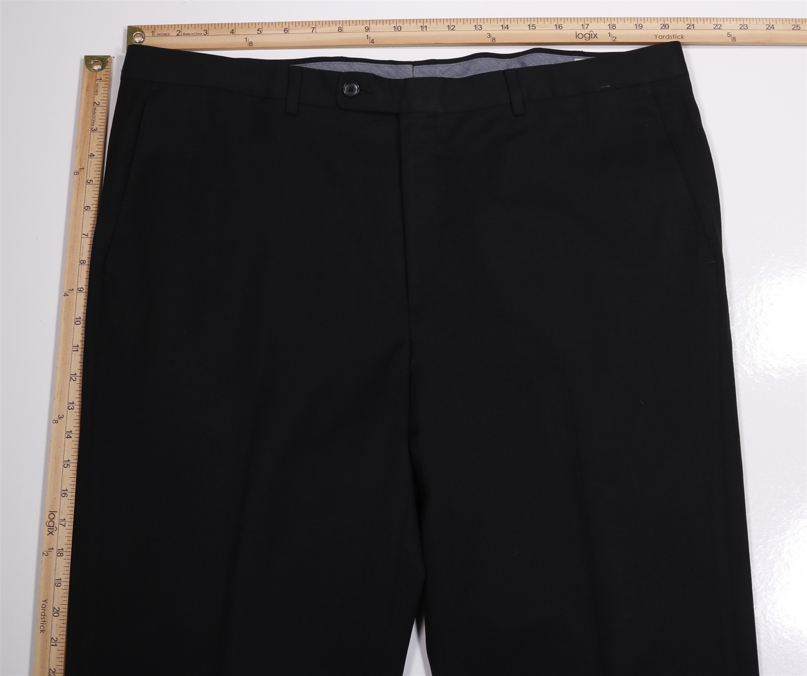 Hickey Freeman Current Solid Black Flat Front Dre… - image 4