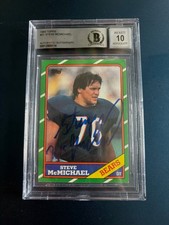 1986 TOPPS 21 STEVE MCMICHAEL AUTOGRAPH BECKETT 10