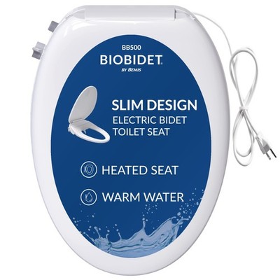 Heated Electric Bidet Seat Warm Water Wash Night Light Elongated BB500E Profile