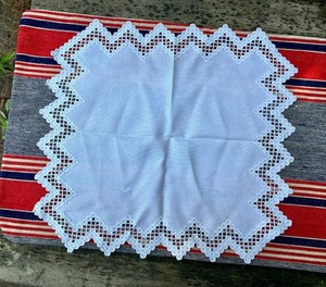 Hardanger Norwegian Antique Folk Art Embroidery Tea Tablecloth Doily 21” 1910