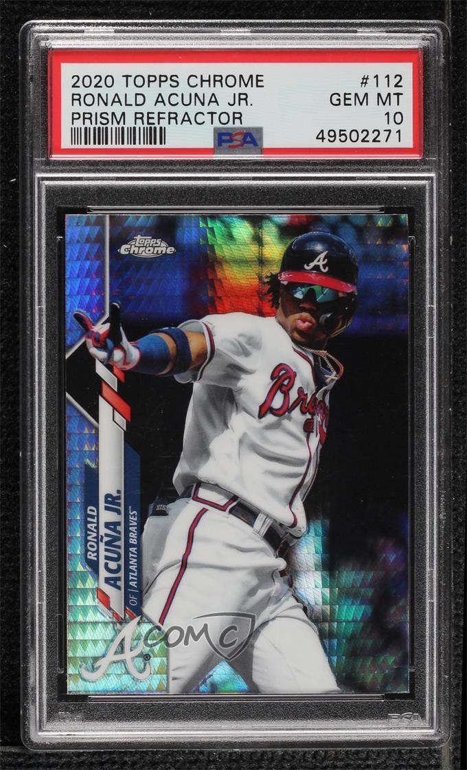 2020 Topps Chrome Prism Refractor Ronald Acuna Jr #112 PSA 10 GEM MT