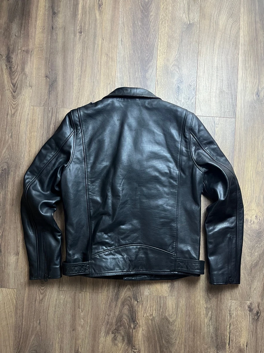 Chaqueta de cuero Schott NYC Perfecto para motociclista negra talla L doble ciclista Zi