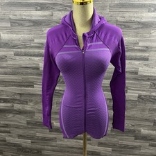 Athleta Womens XS Purple Full Zip Hoodie Jacket Thumbholes Running Yoga Workout