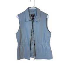 Cutter & Buck Womens Light Blue Zip Up Vest Pockets Golf Medium