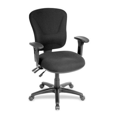 Lorell Accord Mid-back Task Chair - Polyester Black Seat - Back - Black Frame -