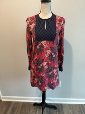 Anthropologie Maeve Shift Tunic Dress Tropical Bird Print Women’s Size 2 Pink