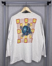 Vintage 80s Ocean Pacific Sweatshirt Size S Double Sided Graphic Surf Gray OP