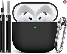 for AirPods 4 Case Cover 2024 with Cleaner Kit,Soft Silicone Protective Case