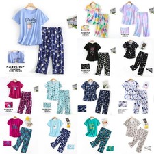 Ladies Pyjamas Set PRINT Pjs Summer Short Sleeve Lounge Wear Nightwear Plus Size