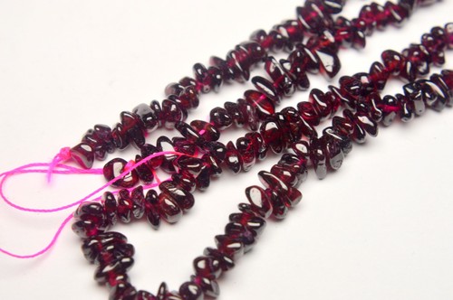 NATURAL RED BOHEMIAN GARNET STONES NECKLACE 40cm - Picture 5 of 9