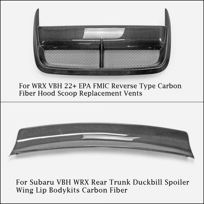 For WRX VBH 22+ EPA FMIC Hood Scoop Vents/Rear Trunk Duckbill Spoiler Carbon