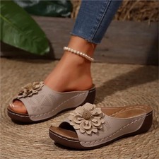 Women Wedge Sandals Summer Slides Casual Elegant Slip-On Comfortable Slippers