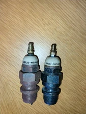 Vintage Pair Of RULISON'S RED DEVIL 7/8" Spark Plugs USA Auto Tractor Pre-War