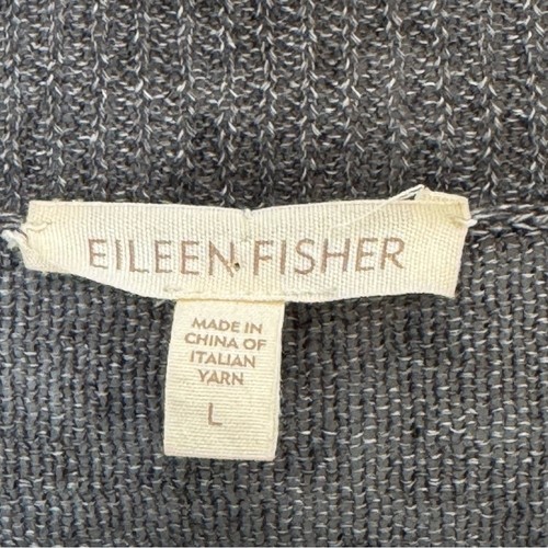 Women’s Eileen Fisher Size Large Gray 100% Linen Long Line Open Front Cardigan - Afbeelding 9 van 11