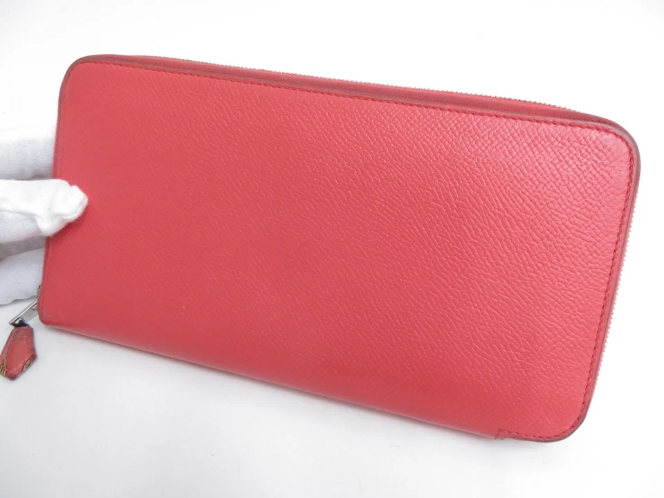 Auténtica billetera larga Hermes Azap de seda con cremallera alrededor F#45453 Foto 4 de 4