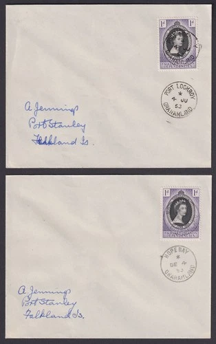 Falkland Islands Dependencies 1953 QEII Coronation Cover Selection inc First Day