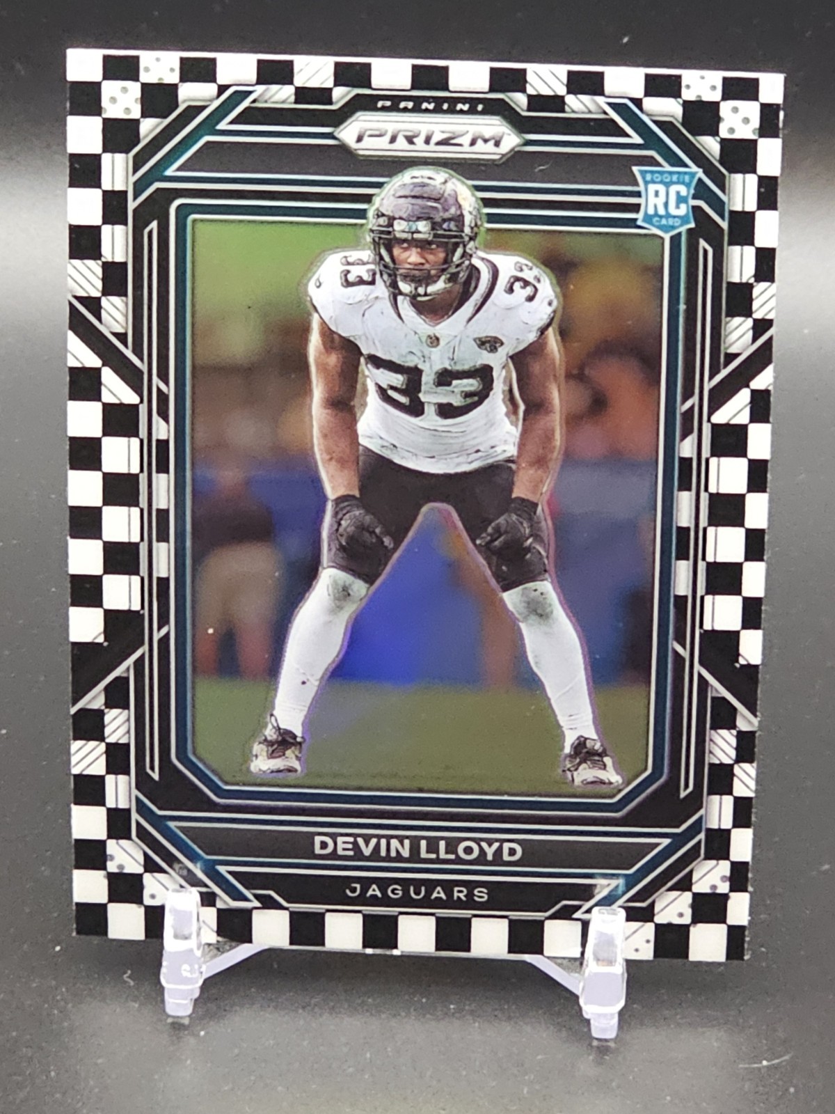 2022 Panini Prizm - Rookies Devin Lloyd #376 Black & White Checker Prizm (RC)