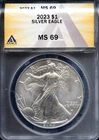 2023 $1 Silver American Eagle MS 69 ANACS # 7577329 + Bonus