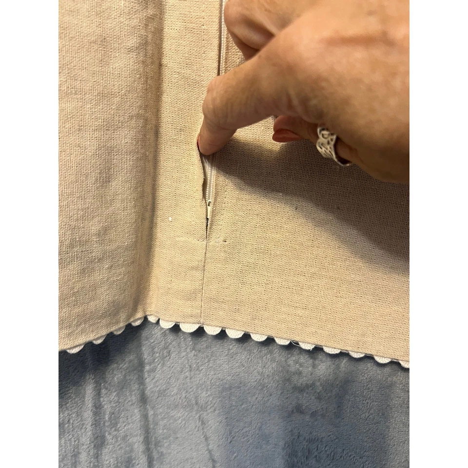 Bestickte Kissenbezüge 3er Set, 16x16, Blumenband Applikation Cottagecore - Bild 4 von 4