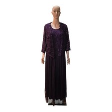 Candalite Mother of the Bride Dress W/Lace Overlay At The Top Lace Jacket 2xl