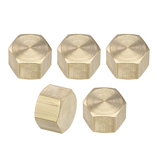 Brass Cap 5pcs G1/4 Female Pipe Fitting Hex Compression Stop Connector