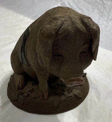 Vintage 1993 Tim Wolfe Sculpture Figurine 1st Place Blue Ribbon Pig / Hog