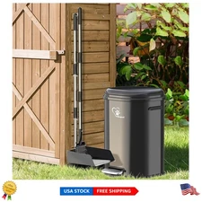 Portable 18L Dog Poop Waste Bin with Soft Close Lid & Scooper for Easy Cleanup