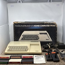 Texas Instruments TI-99/4A Home Computer In Box TESTED W Cables And Joysticks