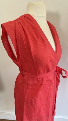 Jigsaw 100% Linen Wrap Dress UK 12 - Imagen 8 de 10