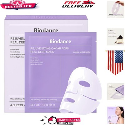 Overnight Caviar & PDRN Skin Firming Hydrogel Mask - 4 Packs 1.19oz for Radiance