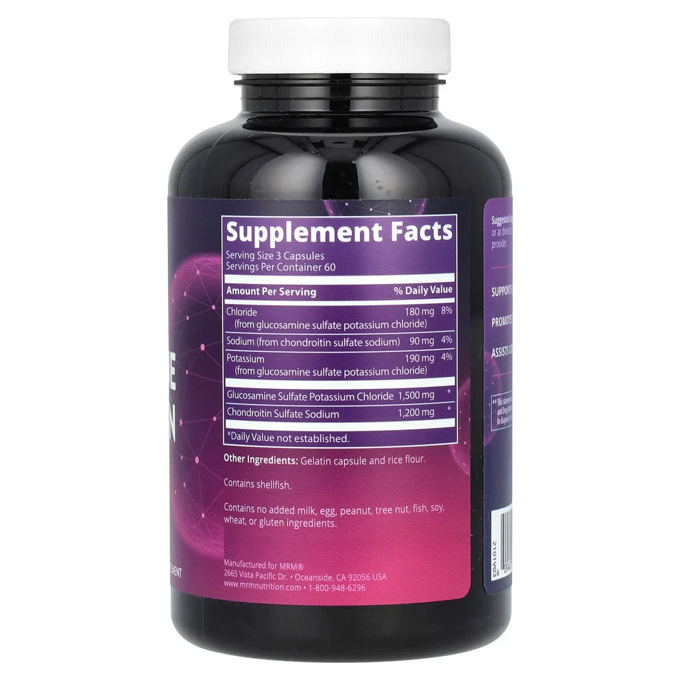 MRM Glucosamina Condroitina 180 Cápsulas GMP Calidad Asegurada, Sin Gluten Foto 2 de 3