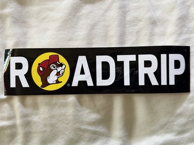 BUC-EE'S ROADTRIP 2.5'' x 10.75'' RECTANGLE BUMPER STICKER DECAL BRAND-NEW UNSTUCK