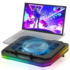 Gaming Laptop Cooling Pad with Powerful Turbofan 3500 RPM RGB 12"-19" Lapto...