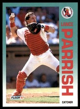 Lance Parrish 1992 Fleer #66 Angels MLB READ FREE SHIPPING AutographDen