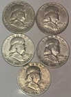 1951 Franklin Silver Half Dollars Mixed Mints Lot Of 5 AUCTION